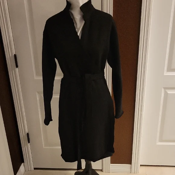 Frank And Eileen Black Wrap Belted Women's Dress - Picture 1 of 2